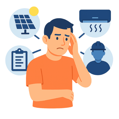 Több különböző szolgáltatóval kell egyeztetni – napelem, klíma, engedélyek, szakemberek…